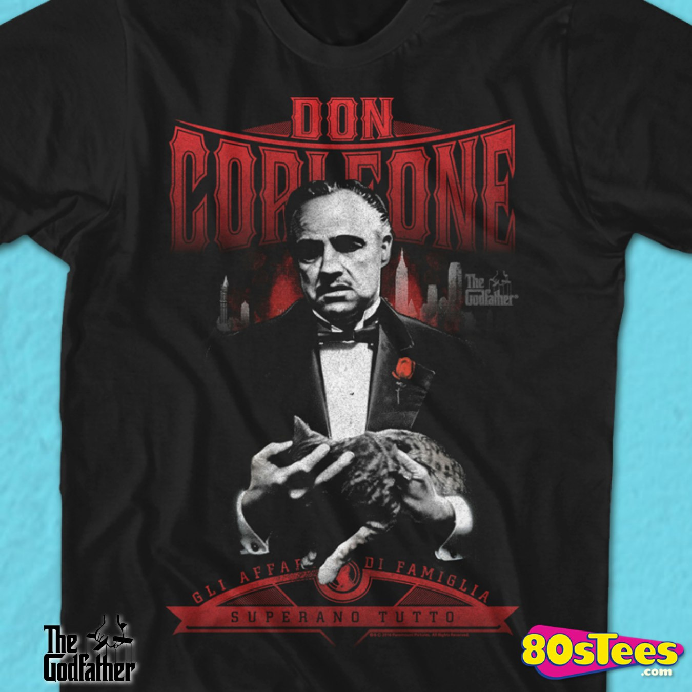 GODFATHER T-shirt Don Corleone Japanese Movie Poster Licensed Mens Tee Black New